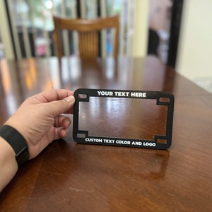 Custom motorcycle license plate frame