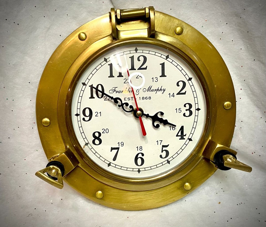 Antique Brass Ships Portal Clock Etsy