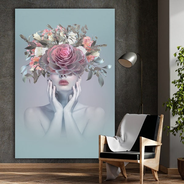 Floral Head Wall Art Etsy