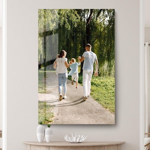 Benutzerdefinierte Foto Glasdruck, personalisierte Wandkunst, Jahrestag, Geburtstag, Hochzeitsgeschenk, Geschenk für Ihn Sie, fertig zum Aufhängen