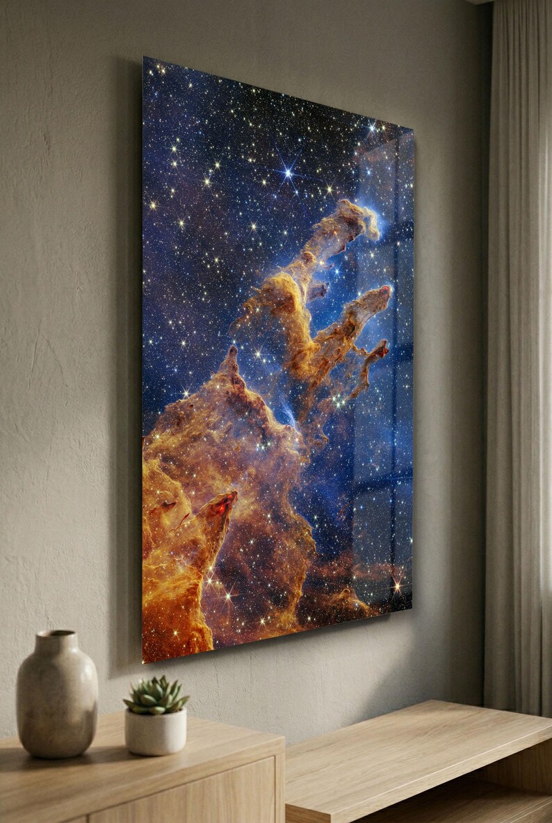 James Webb Telescope Pillars of Creation Tempered Glass Wall Art, Space ...