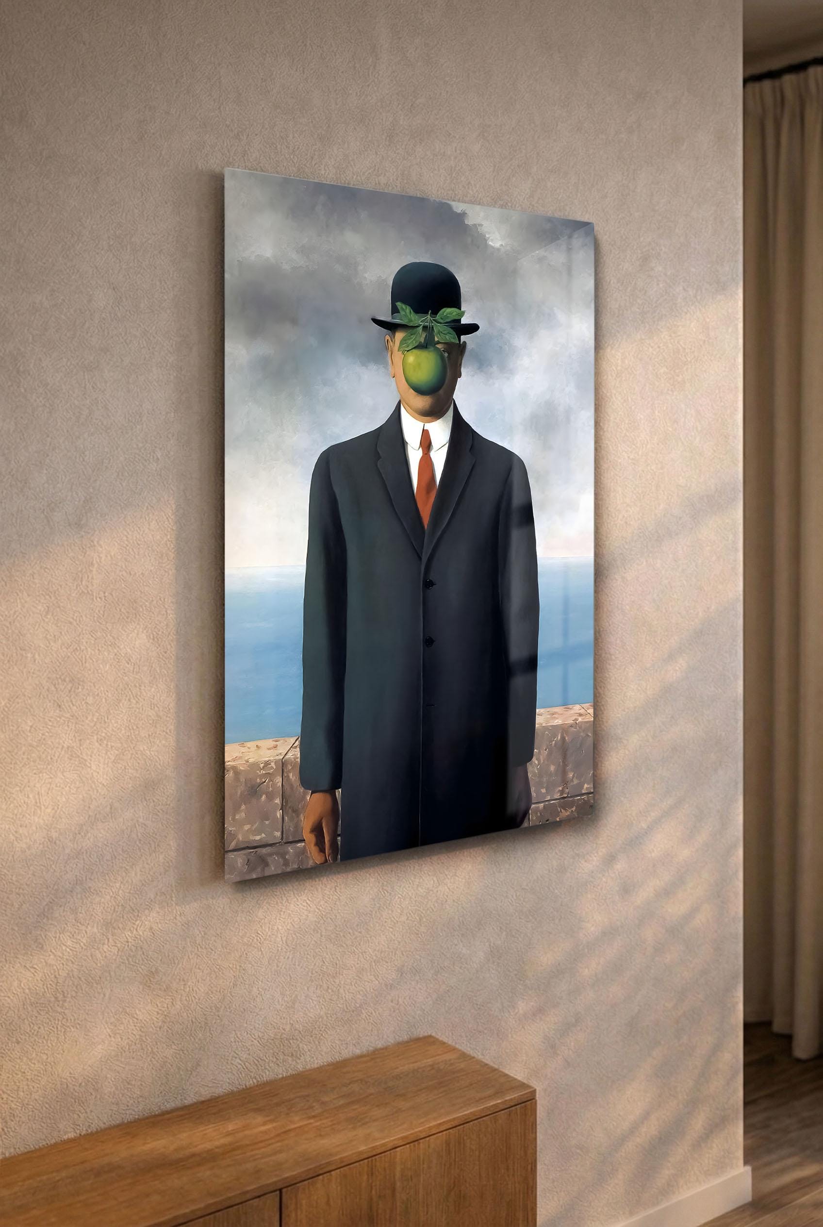 René Magritte's 'the Son of Man' Tempered Glass Wall Art- - Etsy