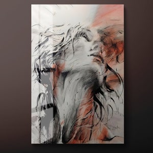 Abstract Woman Face Tempered Glass Wall Art: Ready to Hang