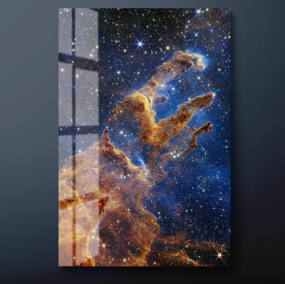 James Webb Telescope Pillars of Creation Tempered Glass Wall Art, Space ...