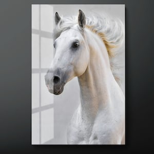 Horse Tempered Glass Wall Art, Animals Glass Wall Hanging, Horse Portrait Glass Wall Decor, Gift for Horse Lover