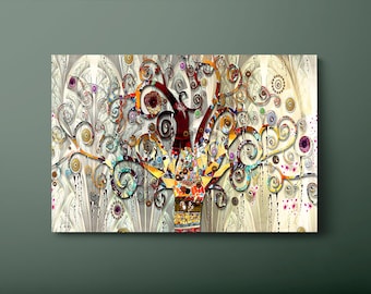 Gustav Klimt Tree of Life Tempered Glass Wall Art - Ready to Hang-