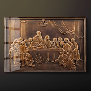 The Last Supper Tempered Glass Wall Art, Jesus Christ Glass Wall Decor, The Last Supper Glass Wall Hanging, Ready to Hang