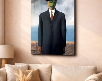 René Magritte's 'the Son of Man' Tempered Glass Wall Art- - Etsy