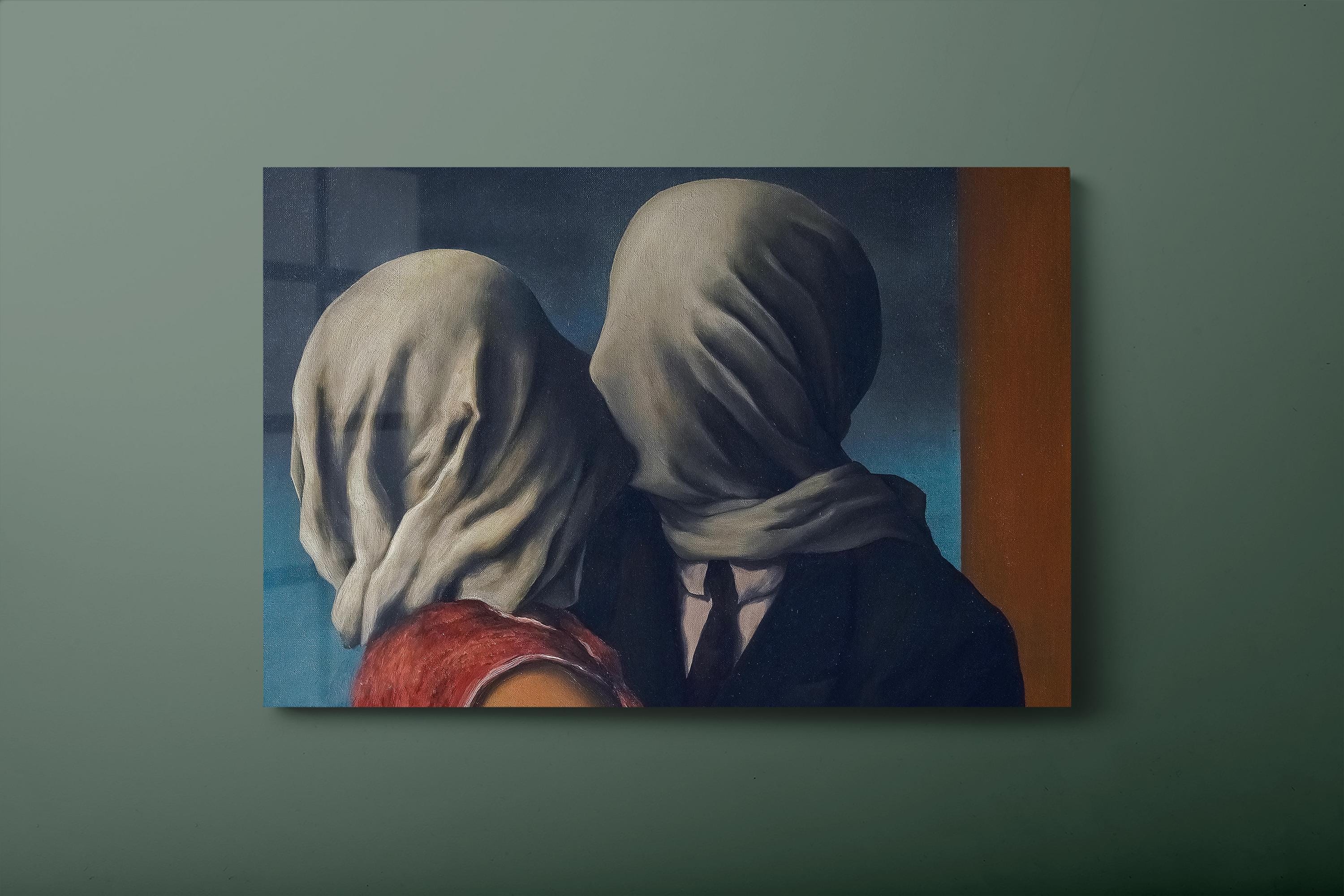 Rene Magritte 'the Lovers II' Tempered Glass Wall Art- - Etsy