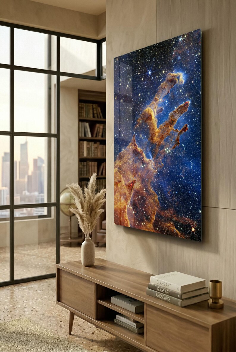 James Webb Telescope Pillars of Creation Tempered Glass Wall Art, Space ...