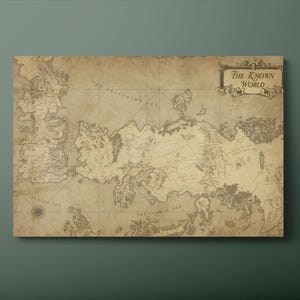Game of Thrones Map Tempered Glass Wall Art: The Known World, Ready to Hang-