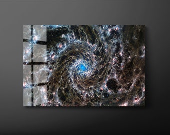 James Webb Telescope Phantom Galaxy Tempered Glass Wall Art