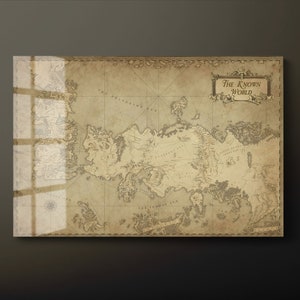 Game of Thrones Map Gehärtetes Glas Wandkunst, Game of Thrones Glaswanddekor, Die bekannte Weltkarte Glaswandbehang, fertig zum Aufhängen