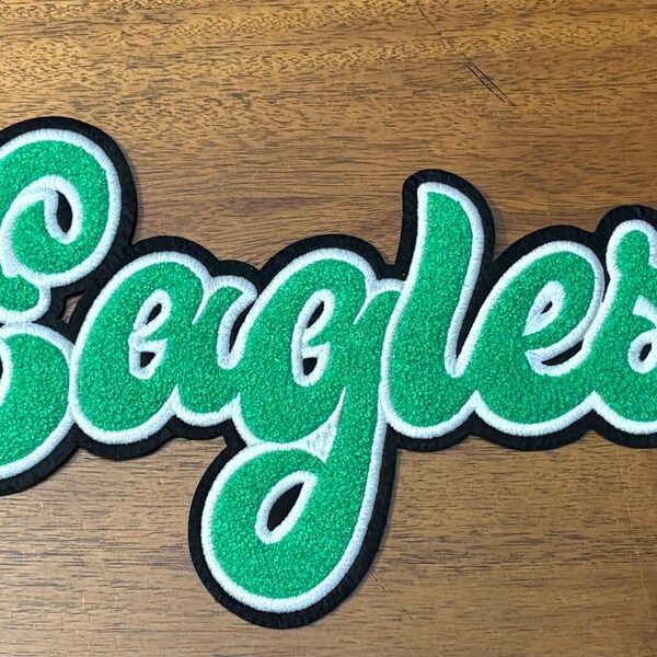 Eagles Chenille Patch, Let’s Go Eagles, Heat Transfer Patch, Football, Game Day patch, Tshirt Patch, Sweatshirt Patch