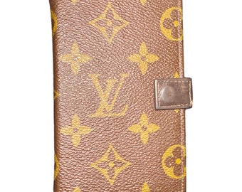 Auténtico Vintage 1980 Louis Vuitton Snap Monogram ID/Libreta de direcciones/Soporte de notas