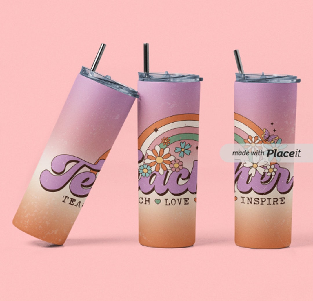 Teacher Ombre 20oz Skinny Tumbler Wrap / Tumbler Wrap Etsy