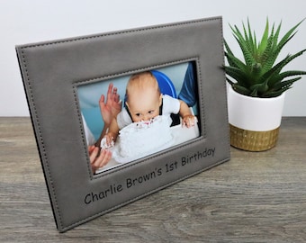 Personalisierte Leder Desktop-Bilderrahmen mit Foto-Einsatz 4x6 5x7 Horizontale Hochzeit Jahrestag Geburtstag Home Office Decor