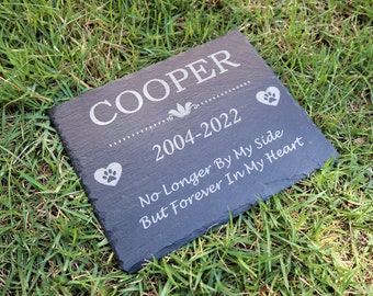 Pietra commemorativa in ardesia personalizzata per animali domestici, pietra commemorativa personalizzata per cani 8x12, lapide per animali domestici, per cani, gatti e cavalli, pietra tombale, lapide per animali domestici