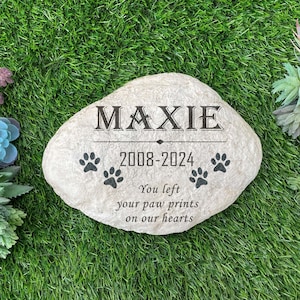 Custom Engraved Pet Memorial Garden Stone, 10.6x7.5 inches Stone Shaped, Durable and Waterproof, Customizable Memorial Stone