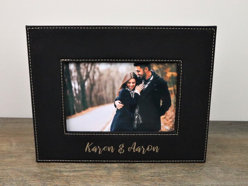 Personalized Leather Desktop Picture Frame With Photo Insert - Etsy