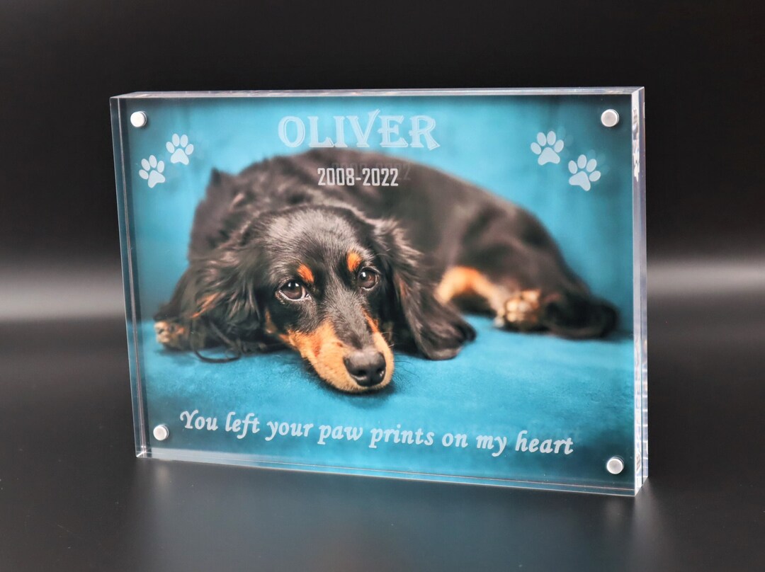 Pet Memorial Crystal Acrylic Desktop Picture Frame With Your