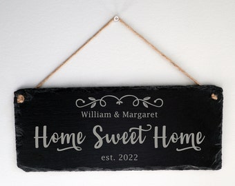Personalized Slate Rock Home Sweet Home Wall Décor Slate Board, Wedding, House Warming, Personalized Family Gift, Realtor Closing Gift