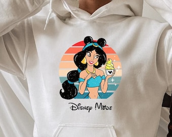 Jasmine Disney Mode Sweatshirt, Disney Mode Sweatshirt, Jasmine Hoodie, Disney Jasmine Hoodie, Jasmine Aladdin Sweatshirt, Disney Squad
