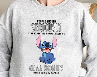 People Should Not Expecting Normal From Me Stitch Hoodie Sweatshirt, Funny Stitch Sweatshirt, Lilo and Stitch Friends Sweatshirt