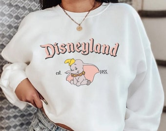 Disneyland est 1955 Sweatshirt, Dumbo Sweatshirt, Dumbo Hoodie, Disney Vacation Shirt, Matching Disney, Vintage Disney Sweatshirt