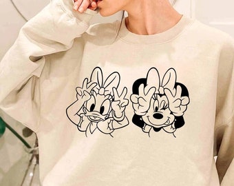 Daisy Duck and Minnie Mouse, Minnie Mouse Sweatshirt, Disney Women Sweatshirt, Disney Crewneck Sweatshirt, Family Disney Sweatshirt