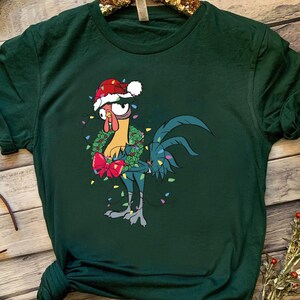 Funny Disney Moana Santa Hei Hei Portrait Christmas Light D1116 Holiday Trip Unisex T-shirt, Sweatshirt, Family Birthday Gift image 6