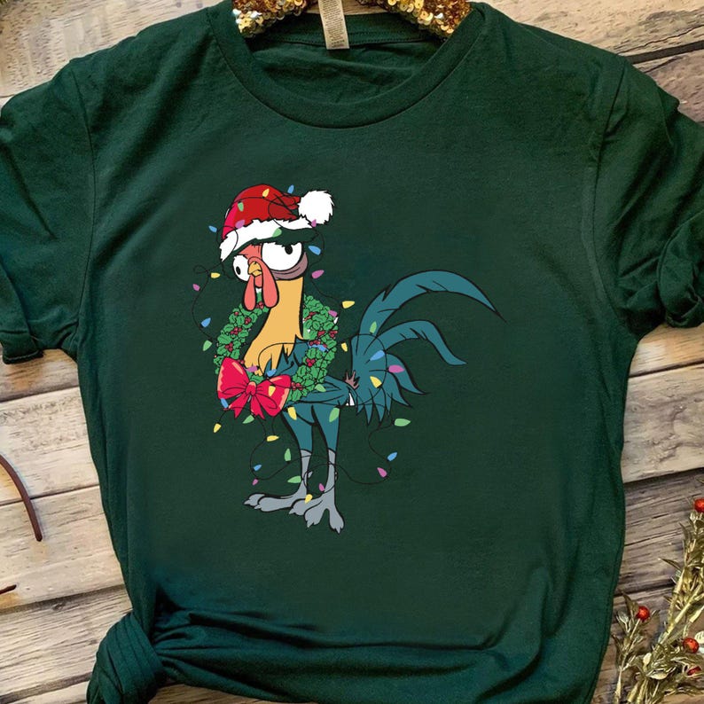 Funny Disney Moana Santa Hei Hei Portrait Christmas Light D1116 Holiday Trip Unisex T-shirt, Sweatshirt, Family Birthday Gift image 6