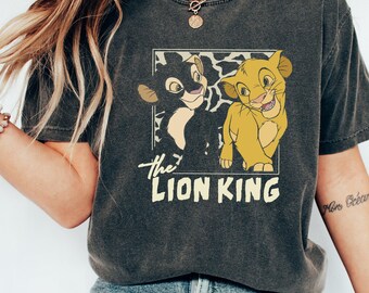 Camiseta unisex de viaje de vacaciones de Disney El Rey León Simba y la joven Nala D1046, sudadera, regalo de cumpleaños familiar, camiseta para adultos y niños pequeños