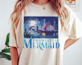 Disney Little Mermaid Ariel & Eric Grotto Portrait_E1042 Holiday Trip Unisex T-shirt, Sweatshirt, Family Birthday Gift Adult Kid Toddler Tee