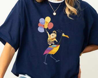 Disney Pixar Up Russell Balloons On Kevin Graphic FE1225 Holiday Trip Unisex T-shirt, Sweatshirt, Family Birthday Gift Adult Kid Toddler Tee
