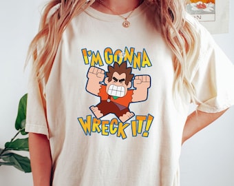 Camiseta unisex de Disney Ralph Breaks The Internet I'm Gonna Wreck It_E1086 para viajes de vacaciones, sudadera, regalo de cumpleaños familiar