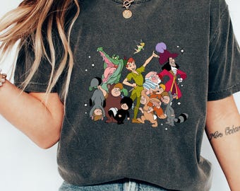 Camiseta unisex de viaje de vacaciones con personajes del grupo Disney Peter Pan FE1192, sudadera, regalo de cumpleaños familiar, camiseta para adultos y niños pequeños