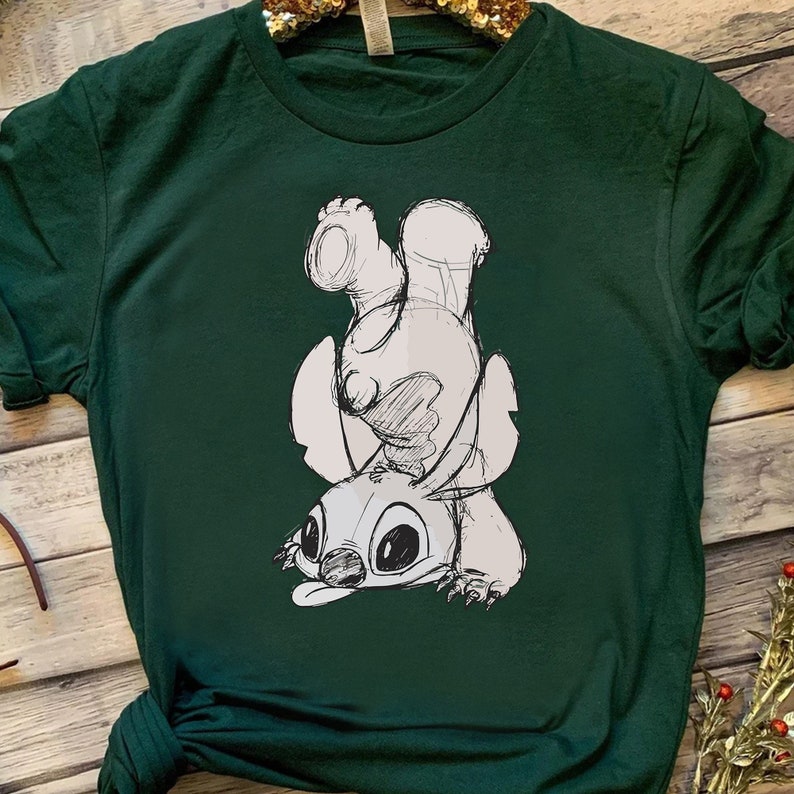 Disney Stitch Sketch Portrait WS1029 Magic Kingdom Holiday Trip Camiseta unisex, sudadera, regalo de cumpleaños familiar para adultos y niños pequeños imagen 3