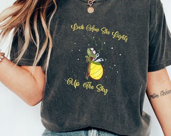 Disney The Princess and The Frog Look How She Lights Up The Sky FE1292 Holiday Trip Unisex T-shirt, Sweatshirt, Family Birthday Gift