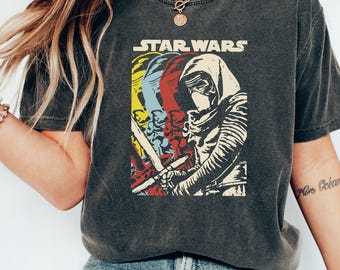 Camiseta unisex de Star Wars Kylo Ren, episodio 7, copias en color, retro WS1253, para viaje de vacaciones, regalo de cumpleaños familiar, para adultos y niños pequeños