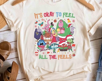 Disney Inside Out Christmas D1042 Camiseta unisex para viaje de vacaciones, sudadera, regalo de cumpleaños familiar, camiseta para adultos y niños pequeños
