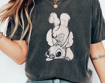 Disney Stitch Sketch Portrait WS1029  Magic Kingdom Holiday Trip Unisex T-shirt, Sweatshirt, Family Birthday Gift Adult Kid Toddler Tee