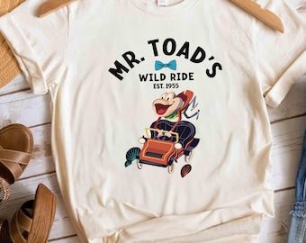 Camiseta unisex retro de los años 90 con el paseo salvaje de Mr. Toad 1955 D1168 para viajes de vacaciones, sudadera, regalo de cumpleaños familiar, camiseta para adultos y niños pequeños