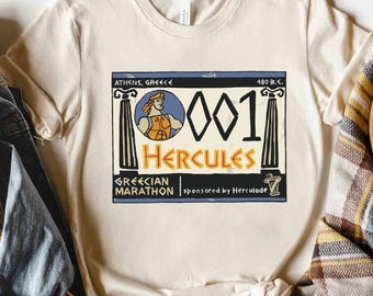 Disney Hercules Grecian Marathon Poster D1041 Holiday Trip Unisex T-shirt, Sweatshirt, Family Birthday Gift Adult Kid Toddler Tee