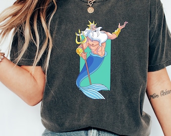 Disney The Little Mermaid King Triton Portrait WS1047 Magic Kingdom Trip Unisex T-shirt, Sweatshirt, Family Birthday Gift Adult Kid Toddler