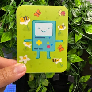 Cute BMO Matte Sticker, Laptop sticker, waterbottle sticker, adventure time sticker