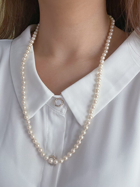 Marvella Vintage Faux Pearl Necklace With Hidden C