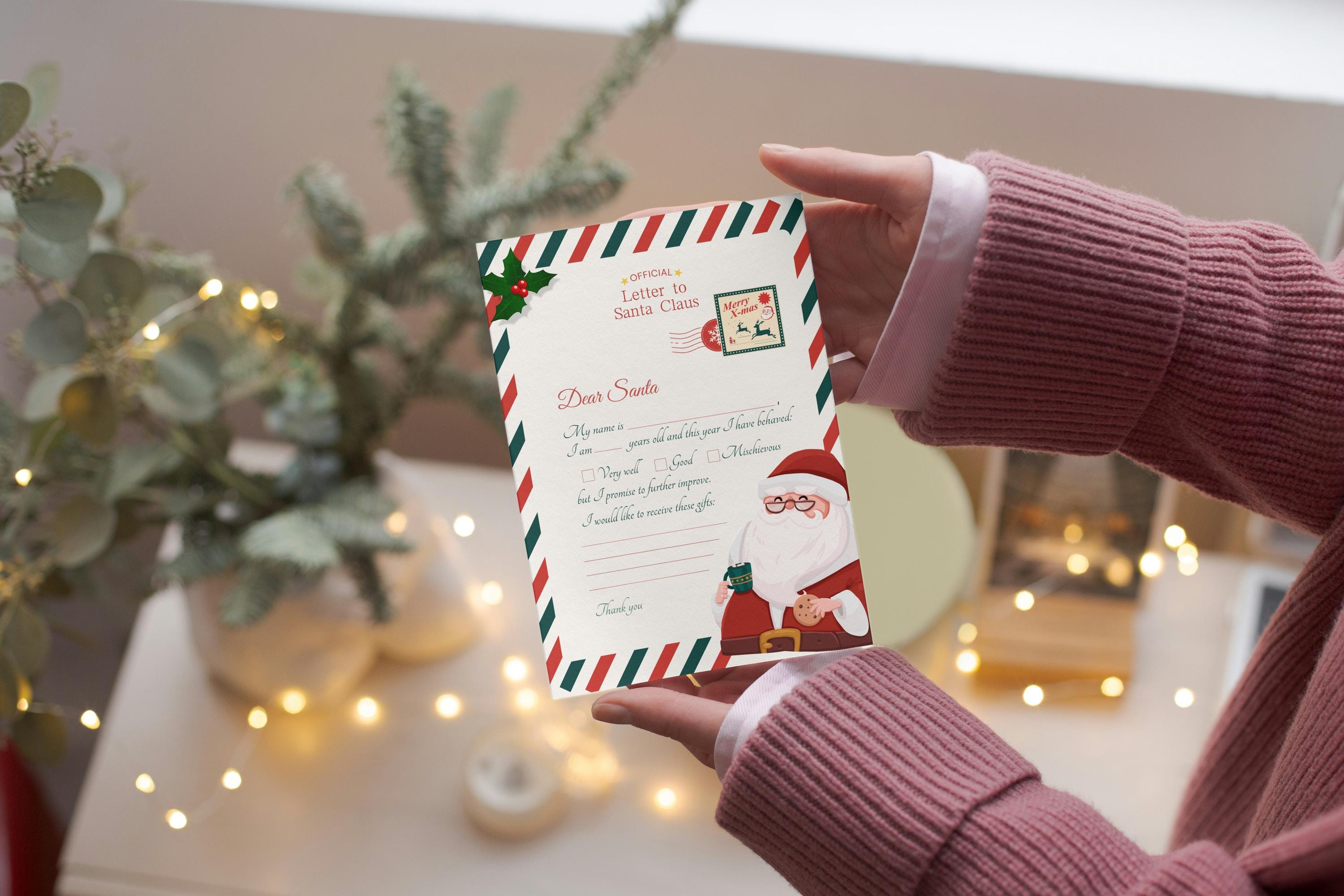 Letter to Santa Printable Template | Canva Christmas Download - Etsy