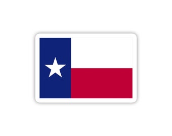 Texas Flag State Shape Sticker - 5x5 Inch Bumper Or Laptop Decal