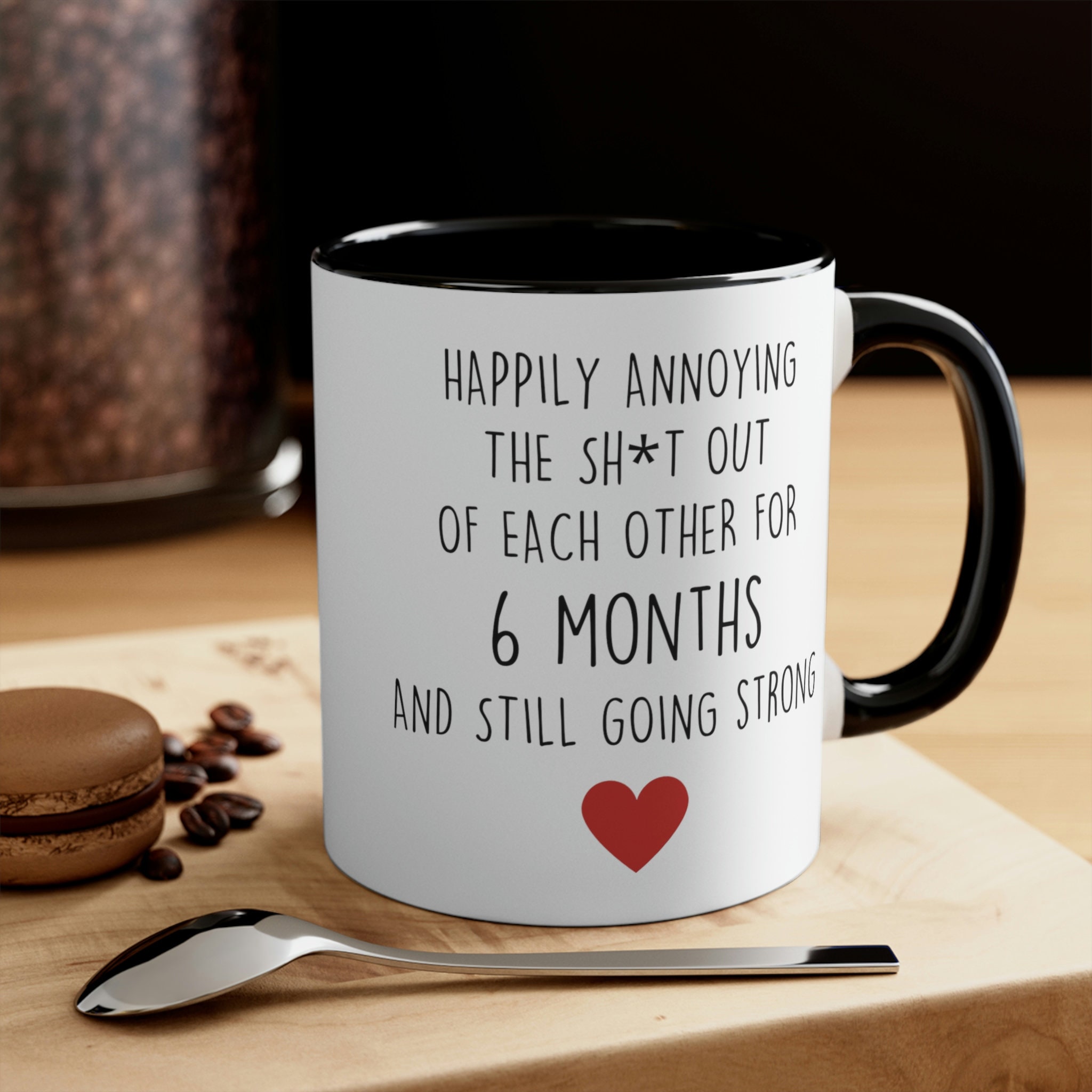 6 Month Anniversary Gift For Boyfriend Girlfriend Husband, Happy 6 Months  Anniversary Mug, 6th Mth For Him Her Couples Coffee Cup